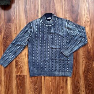 Fradi Garment Dyed 100% Virgin Wool Luxury Sweater Made in Italy (Size L)